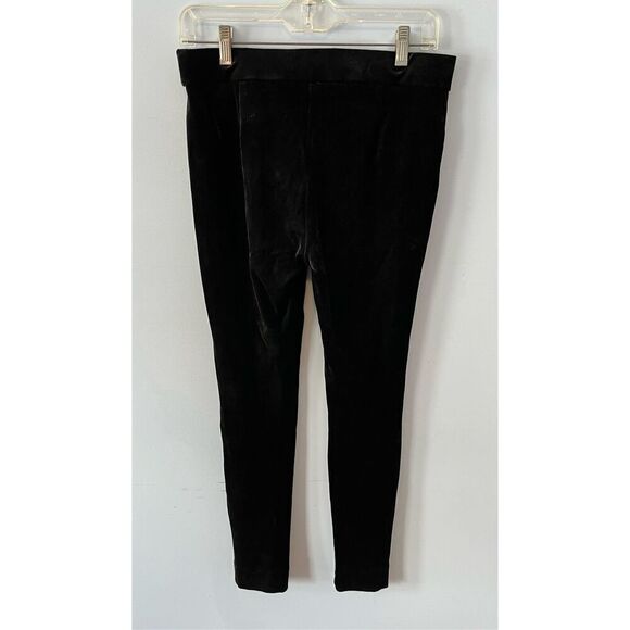 Theory Women’s Large Adbelle Black Velvet Knit Velour Pull On Casual Pants - Picture 8 of 8